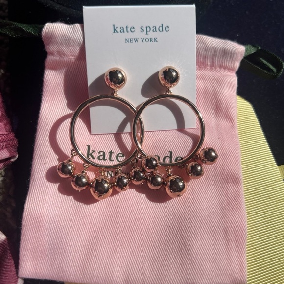 KATE SPADE BAUBLE HOOP DROP EARRINGS authentic - Picture 4 of 12